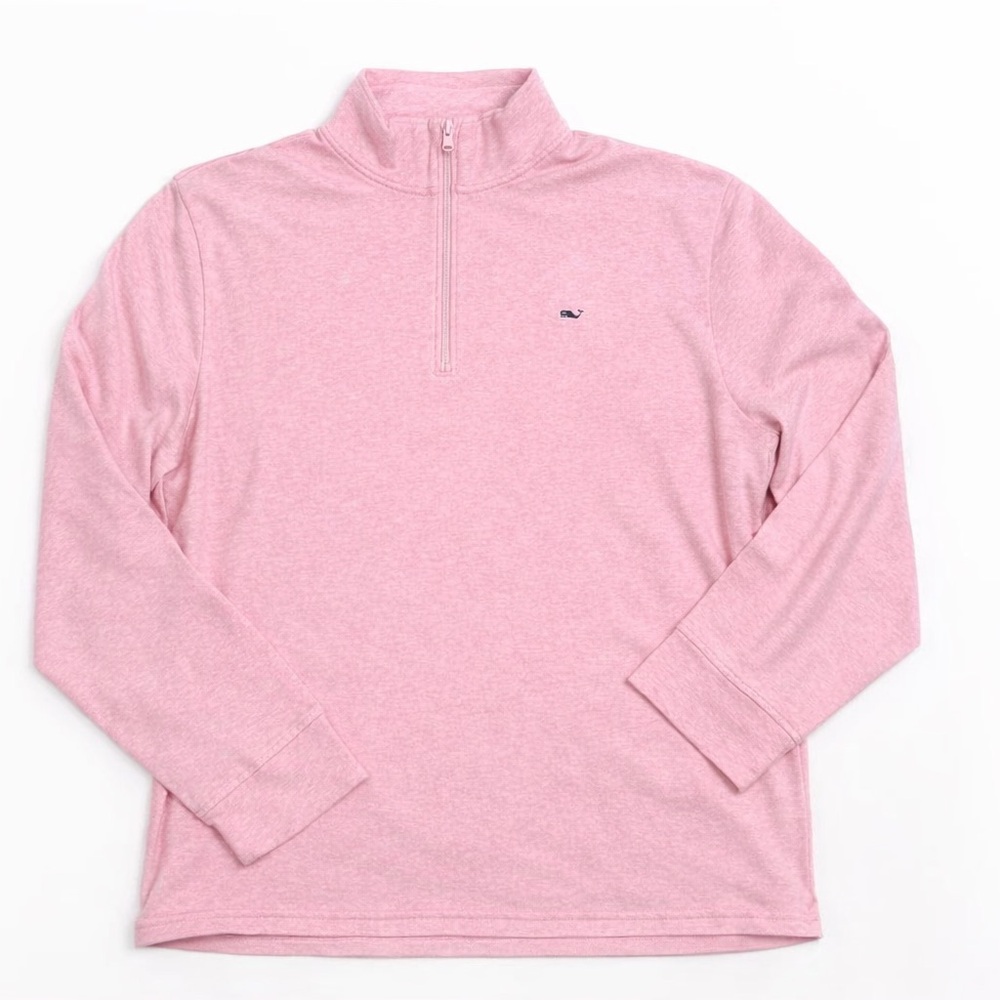 Men’s Vineyard Vines Light Pink Jersey half-zip